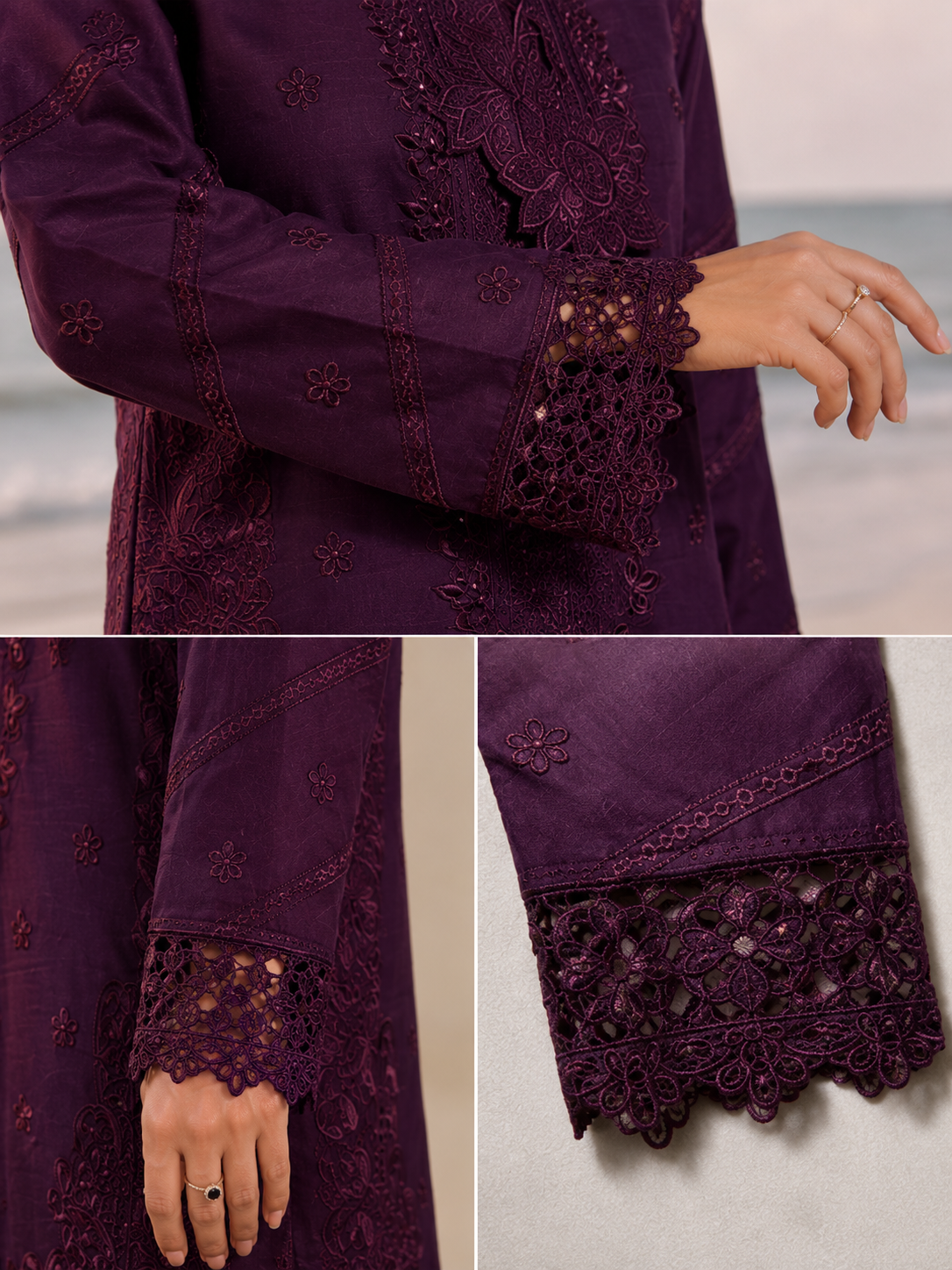 Women’s Royal Purple Embroidered Lawn Suit