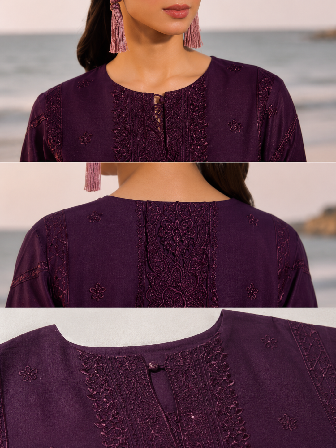 Women’s Royal Purple Embroidered Lawn Suit