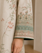 Off-White Floral Linen 2-Piece Co-Ord Set
