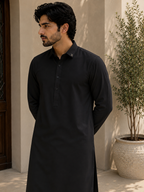 Premium Cotton Shalwar Kameez with Subtle Collar Embroidery