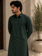 Premium Cotton Shalwar Kameez with Subtle Collar Embroidery