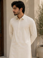 Premium Cotton Shalwar Kameez with Subtle Collar Embroidery