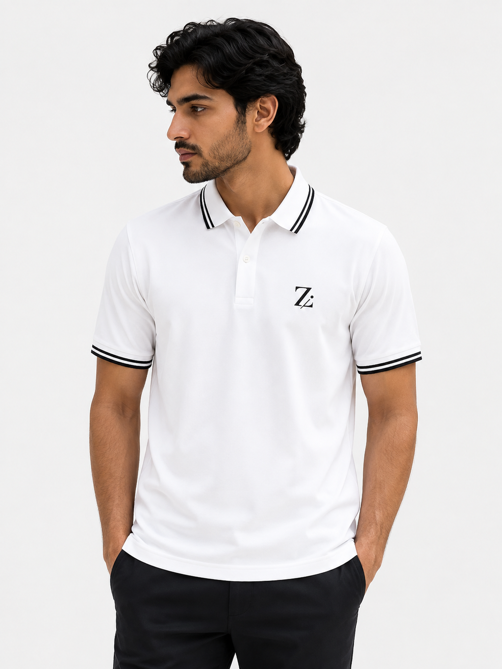 Men's Tipped Collar Polo Shirt